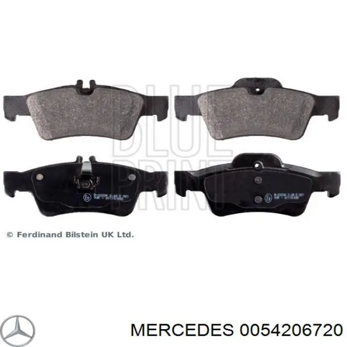0054206720 Mercedes колодки тормозные задние дисковые