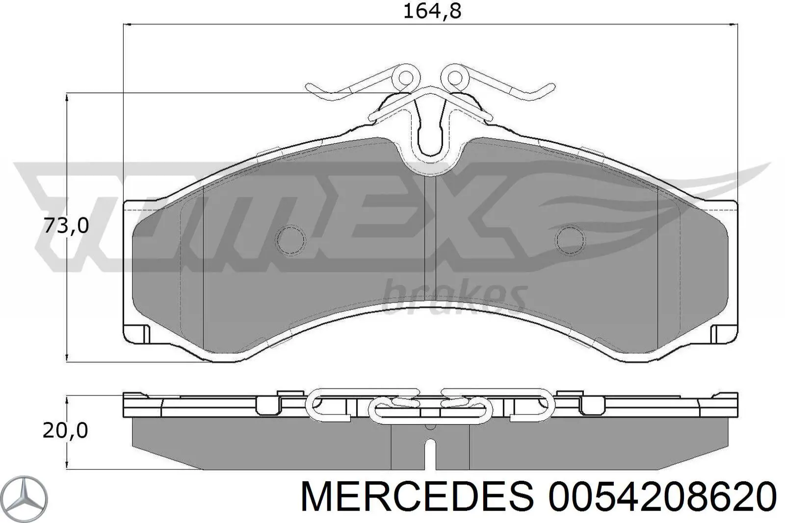 0054208620 Mercedes передние тормозные колодки