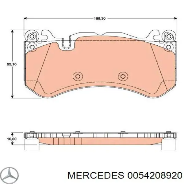 A0004202704 Mercedes Колодки передние