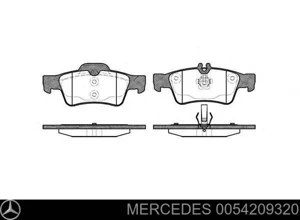 0054209320 Mercedes колодки тормозные задние дисковые
