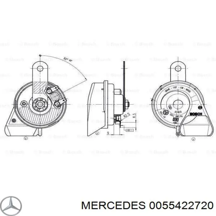 Купить 0055422720 Mercedes Сигнал звуковой (клаксон)