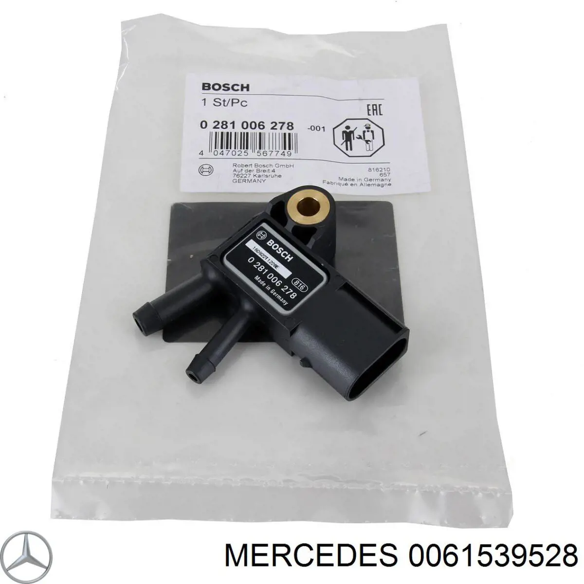 0061539528 Mercedes sensor de pressão dos gases de escape