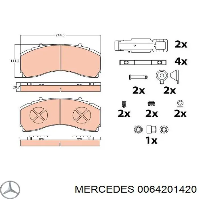 Купить 0064201420 Mercedes Колодки тормозные