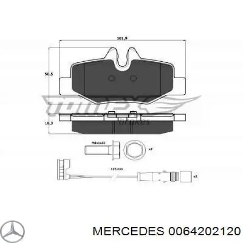 0064202120 Mercedes Колодки тормозные дисковые комплект
