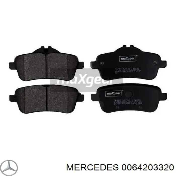 Купить 0064203320 Mercedes Колодки тормозные задние, дисковые