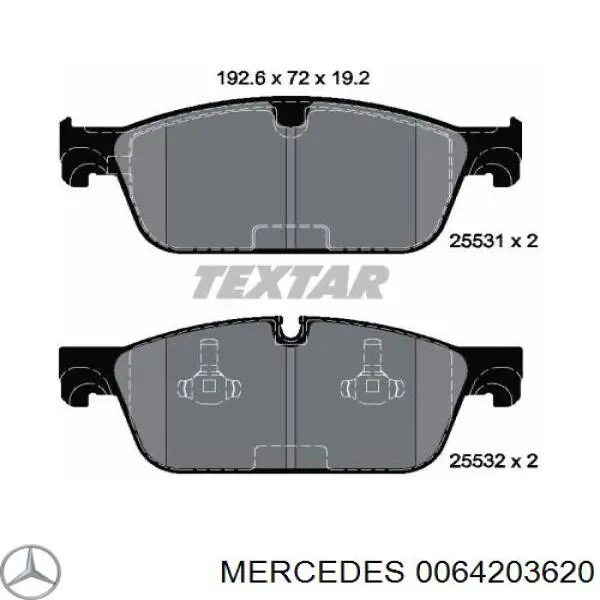 0064203620 Mercedes колодки тормозные передние дисковые