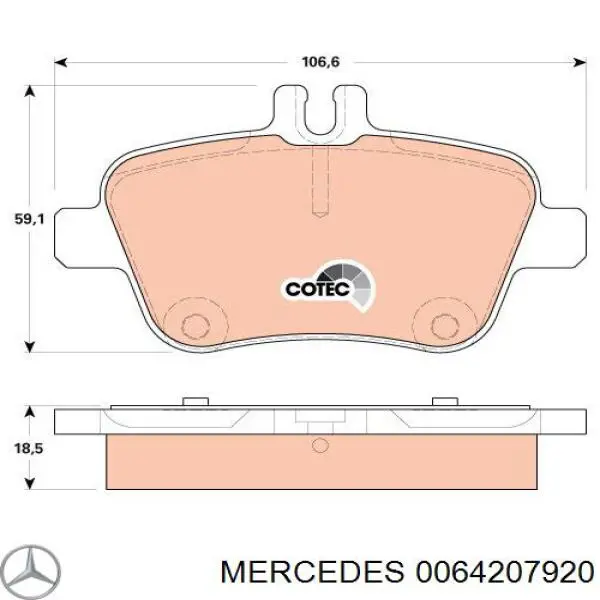 Задние тормозные колодки 0064207920 Mercedes