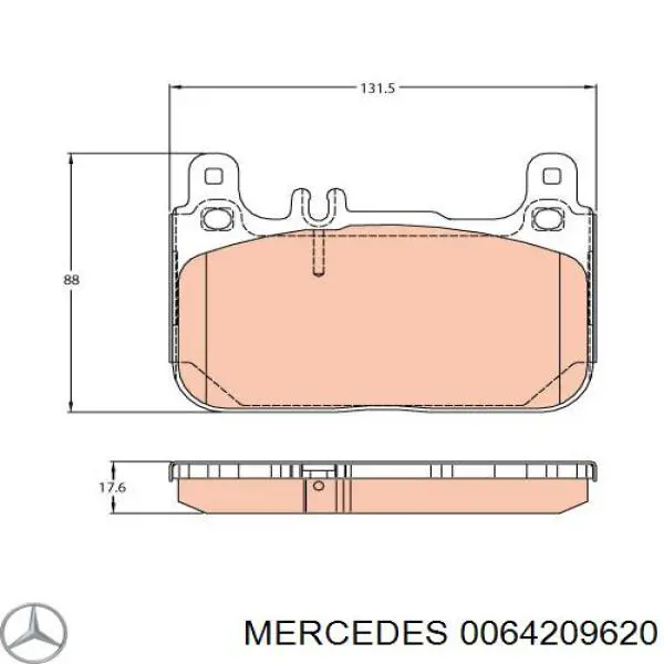 0064209620 Mercedes sapatas do freio traseiras de disco