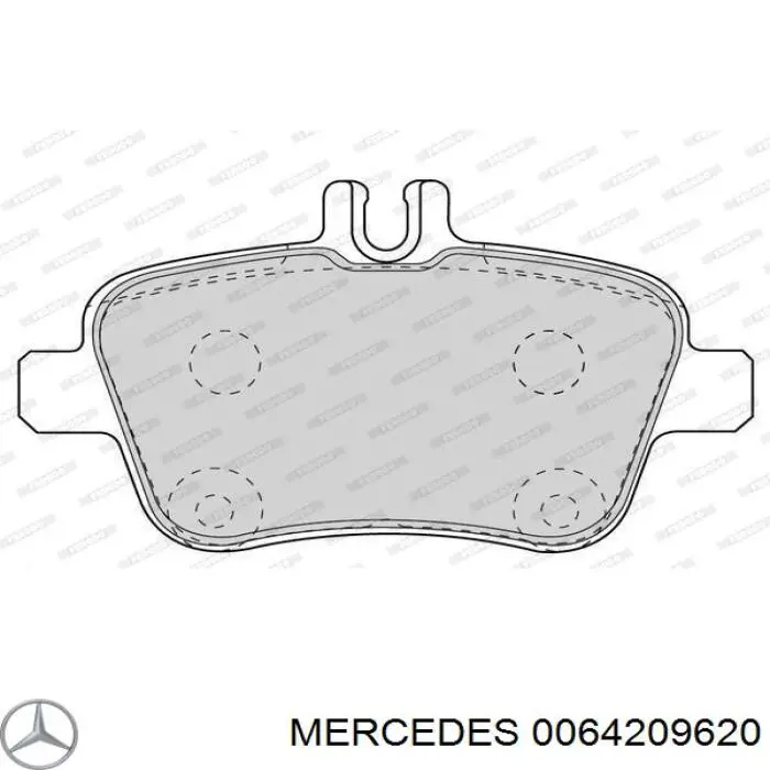 Купить A0074209820 Mercedes Колодки тормозные задние, дисковые