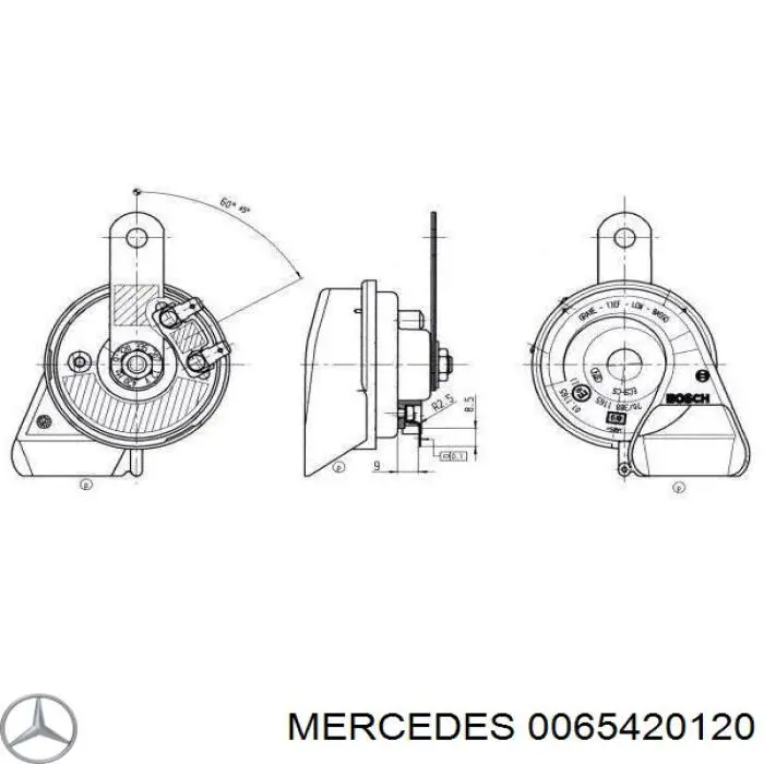 0065420120 Mercedes Клаксон