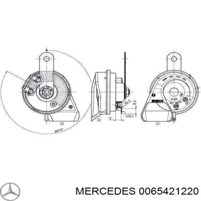 0065421220 Mercedes сигнал звуковой (клаксон)