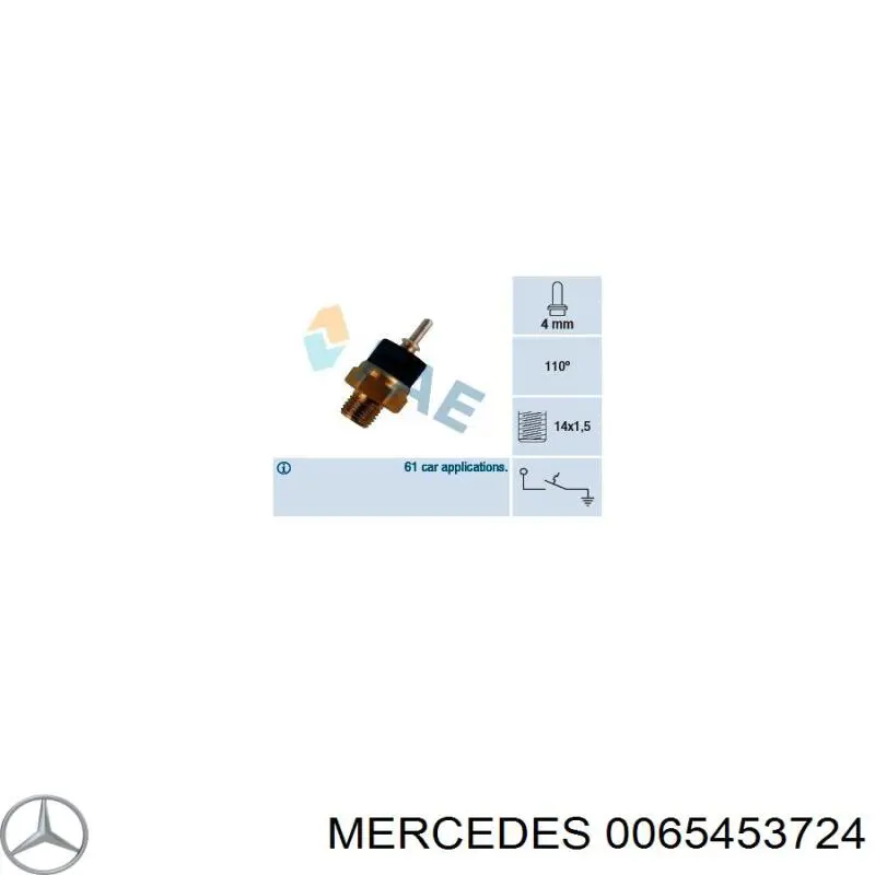 0065453724 Mercedes датчик температуры охлаждающей жидкости
