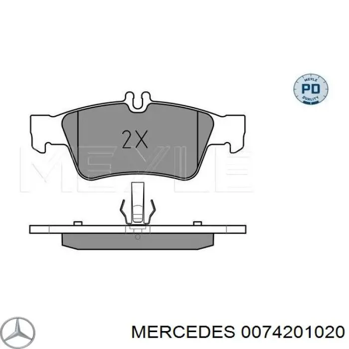 Задние дисковые колодки Mercedes 0074201020