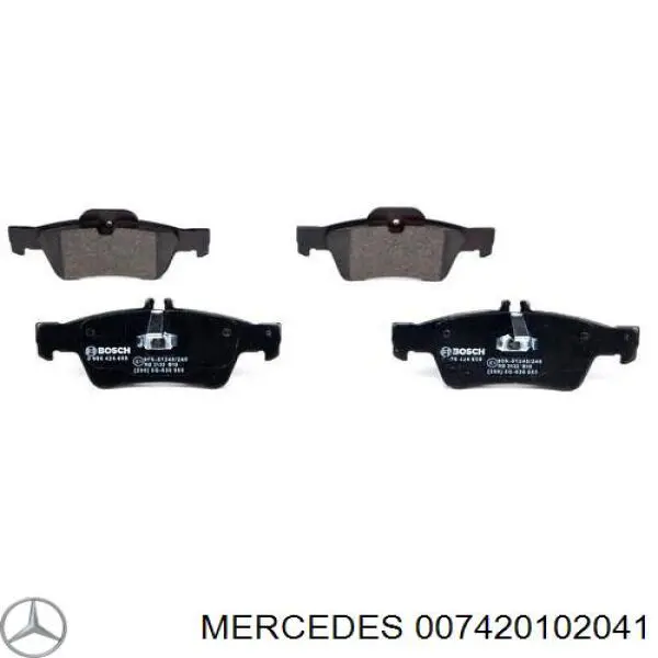 007420102041 Mercedes колодки тормозные задние дисковые