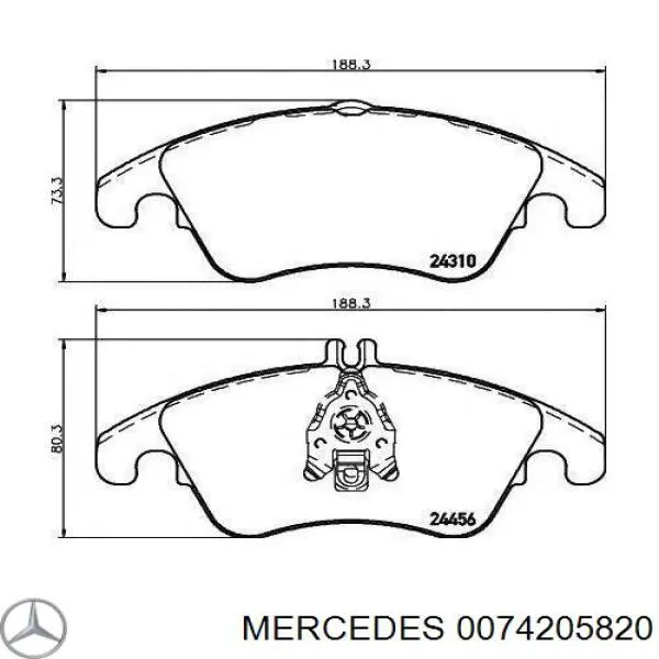 0074205820 Mercedes передние тормозные колодки