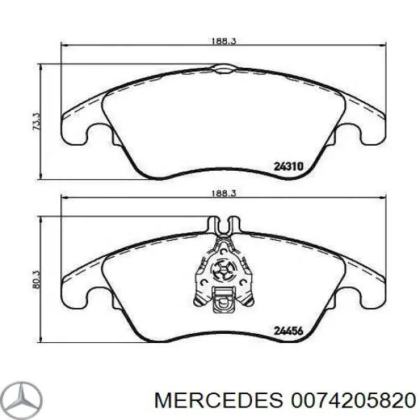 Передние тормозные колодки 0074205820 Mercedes