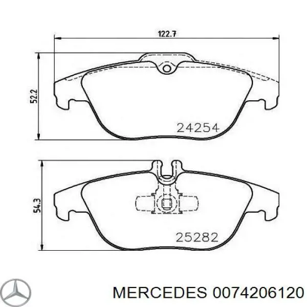 0074206120 Mercedes колодки тормозные задние дисковые