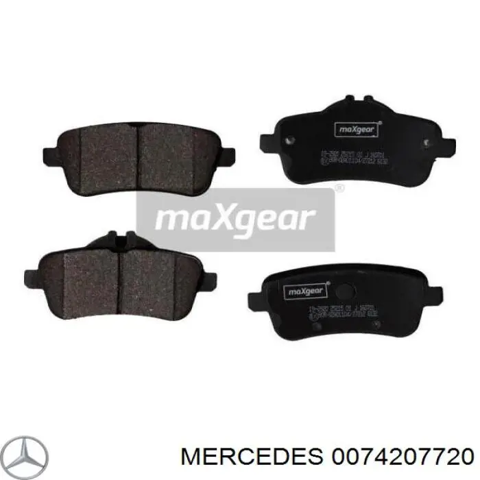 0074207720 Mercedes sapatas do freio traseiras de disco