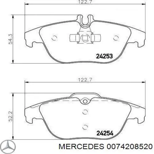 0074208520 Mercedes колодки тормозные задние дисковые