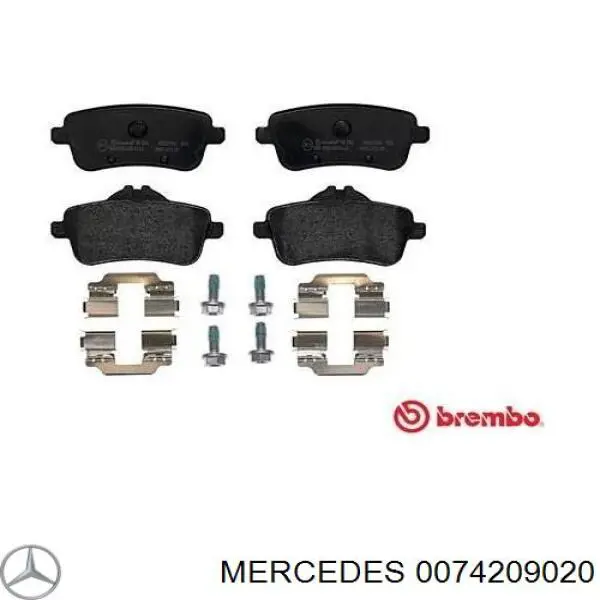 Задние дисковые колодки Mercedes 0074209020