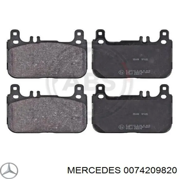 0074209820 Mercedes sapatas do freio traseiras de disco