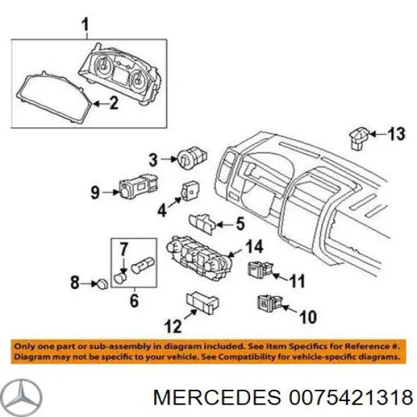 Sensor, temperaura exterior 0075421318 Mercedes