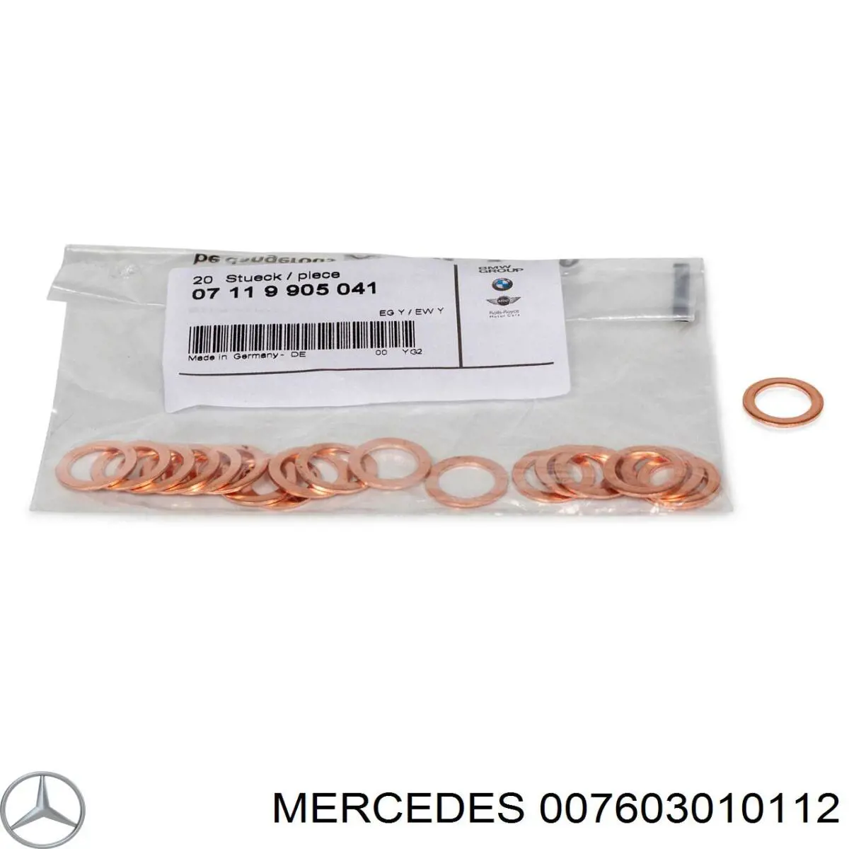 Купить 7603010112 Mercedes Прокладка шланга подачи масла к турбине