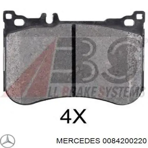 Передние тормозные колодки 0084200220 Mercedes