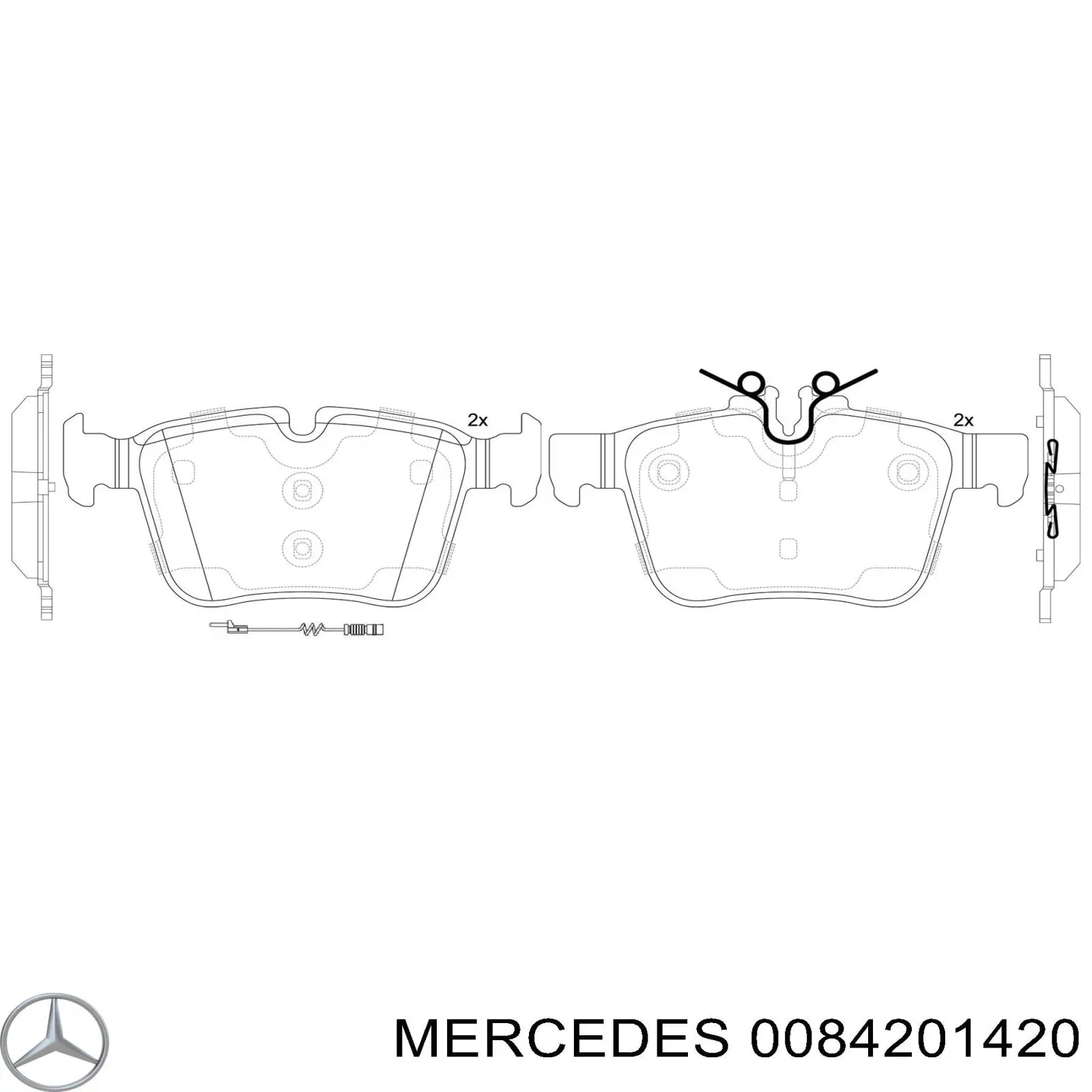 Задние тормозные колодки 0084201420 Mercedes