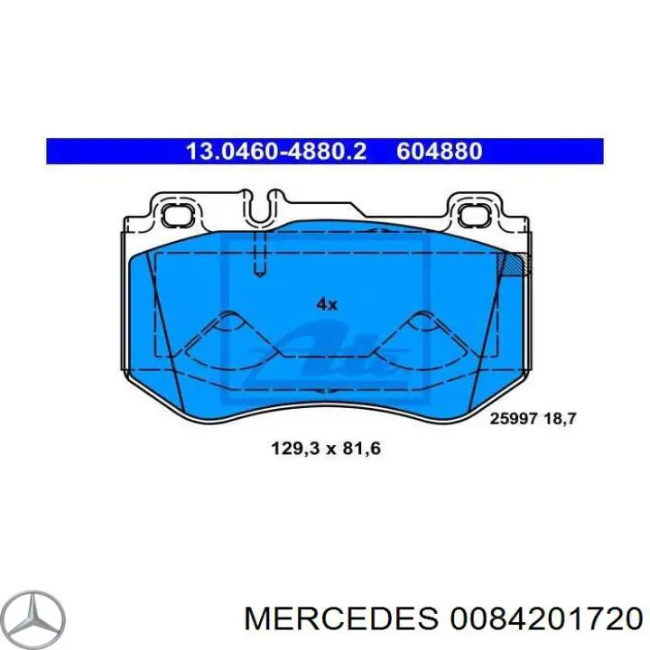 Передние тормозные колодки 0084201720 Mercedes