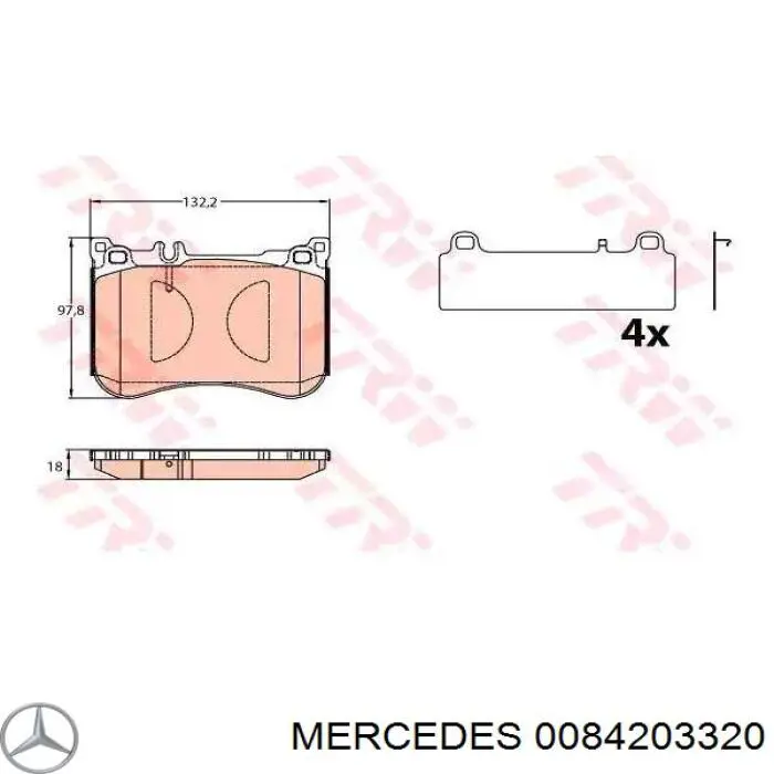 0084203320 Mercedes передние тормозные колодки