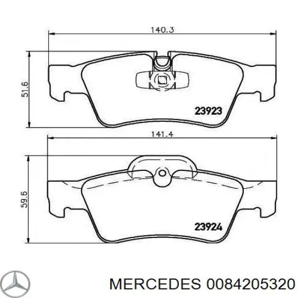 0084205320 Mercedes колодки тормозные задние дисковые
