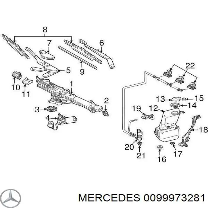  Mercedes A0099973281 цена, от 58.62 USD
