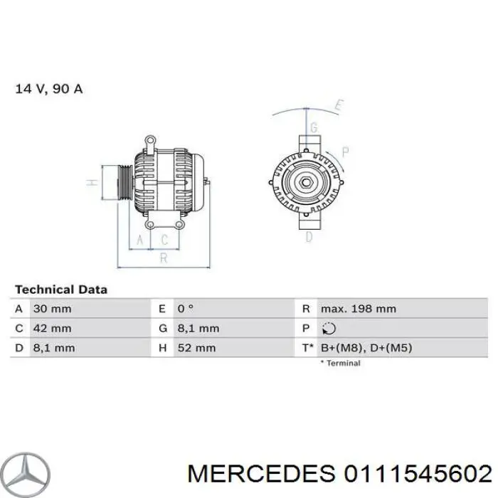 0111545602 Mercedes генератор