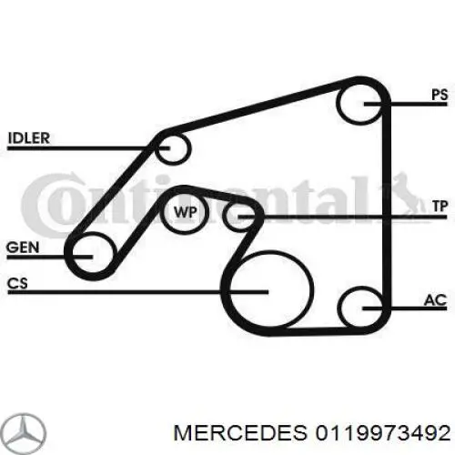 0119973492 Mercedes ремень генератора