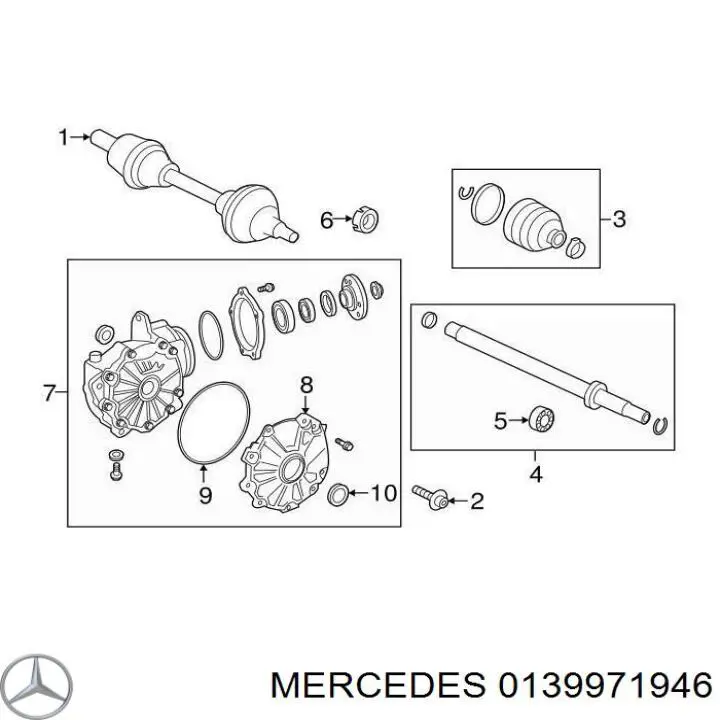 0139971946 Mercedes Сальник редуктора переднего моста