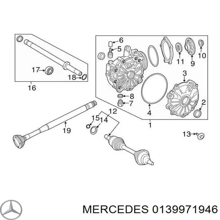 Купить 0139971946 Mercedes Сальник редуктора переднего моста
