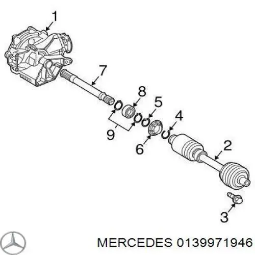 Сальник редуктора переднего моста Mercedes 0139971946