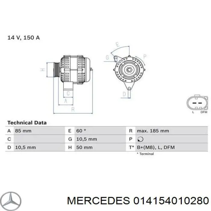 014154010280 Mercedes генератор