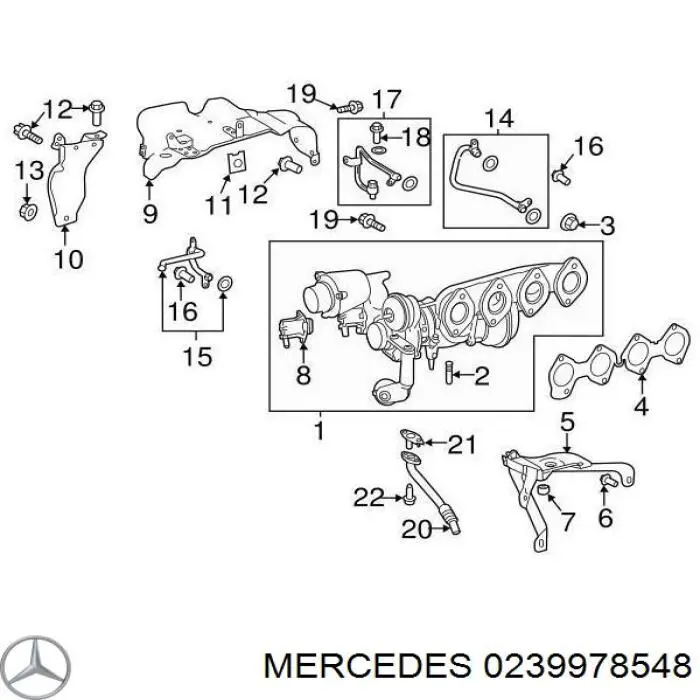 Прокладка шланга подачи масла к турбине 239978548 Mercedes