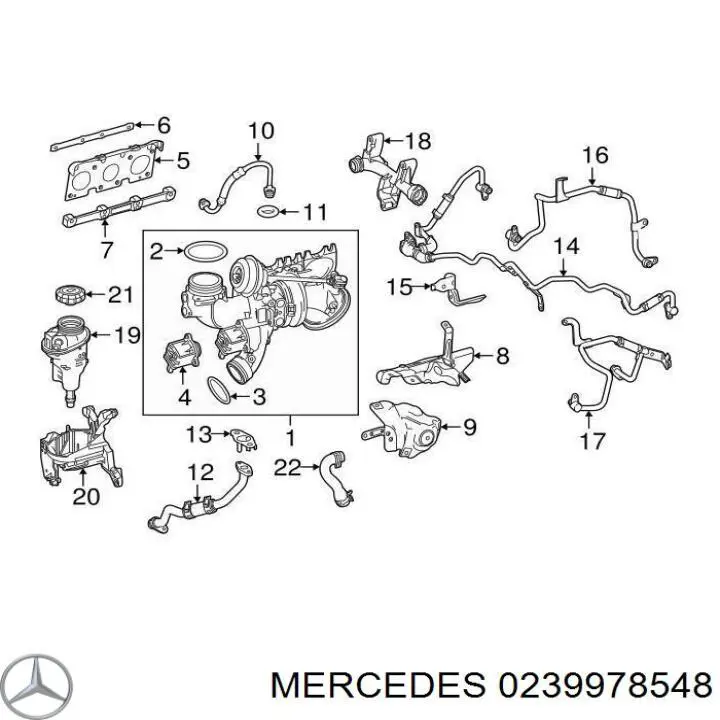 Прокладка шланга подачи масла к турбине Mercedes 239978548