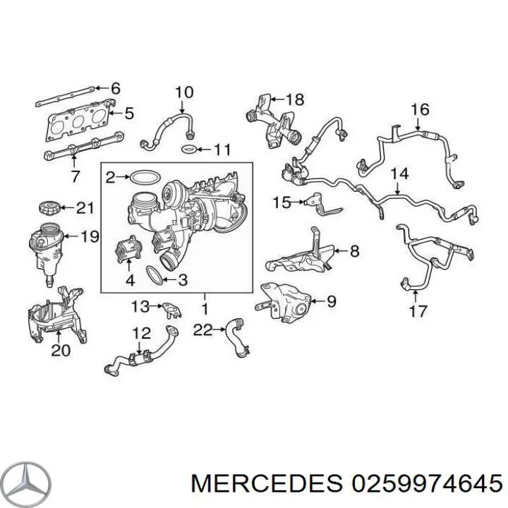 025997464564 Mercedes кольцо патрубка турбины, нагнетаемого воздуха