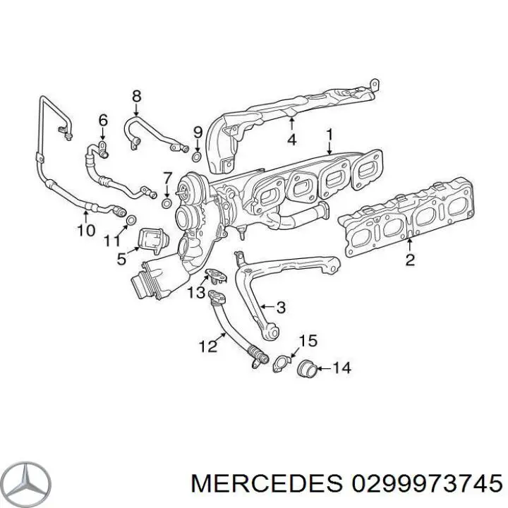 Прокладка (кольцо) шланга охлаждения турбины, подачи на Mercedes E (C238)