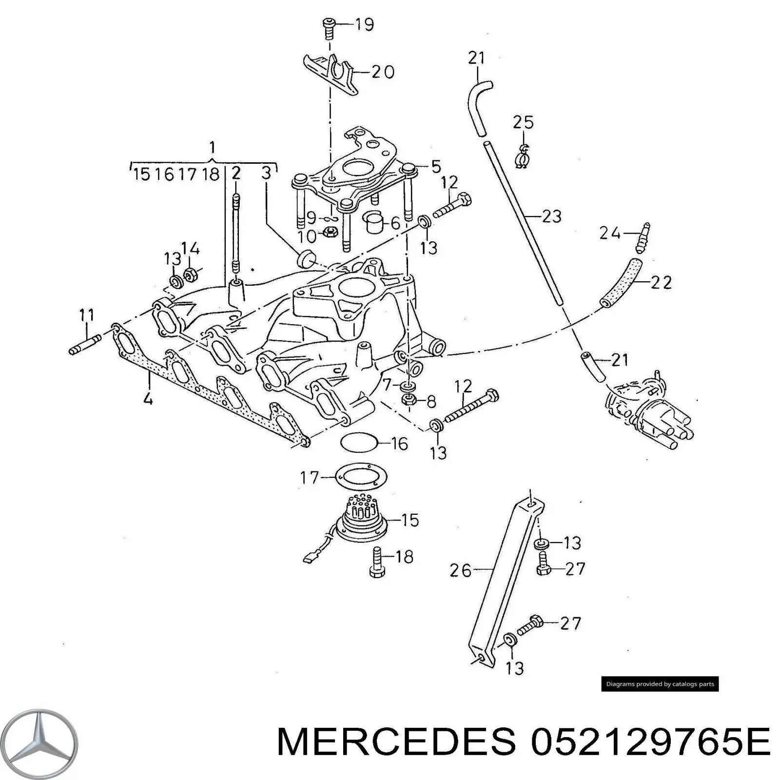 Фланец карбюратора 052129765E Mercedes