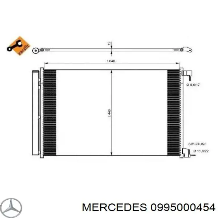 Радиатор кондиционера Mercedes 0995000454
