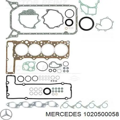 Сальник клапана (маслосъемный), впуск/выпуск, комплект на мотор Mercedes 1020500058