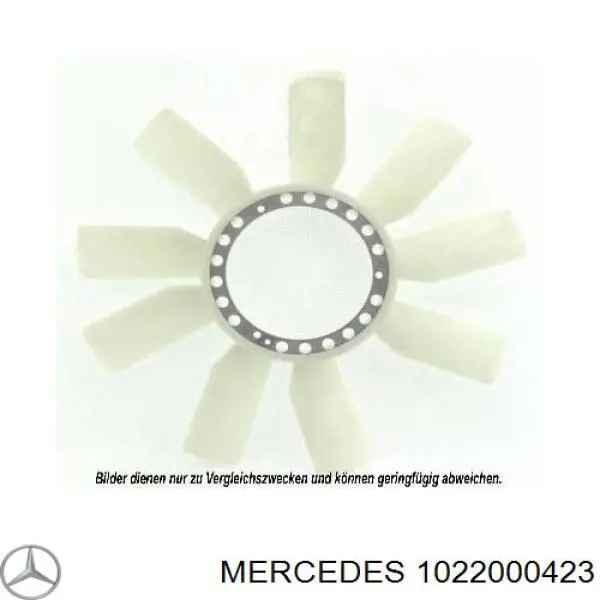 1022000423 Mercedes вентилятор (крыльчатка радиатора охлаждения)