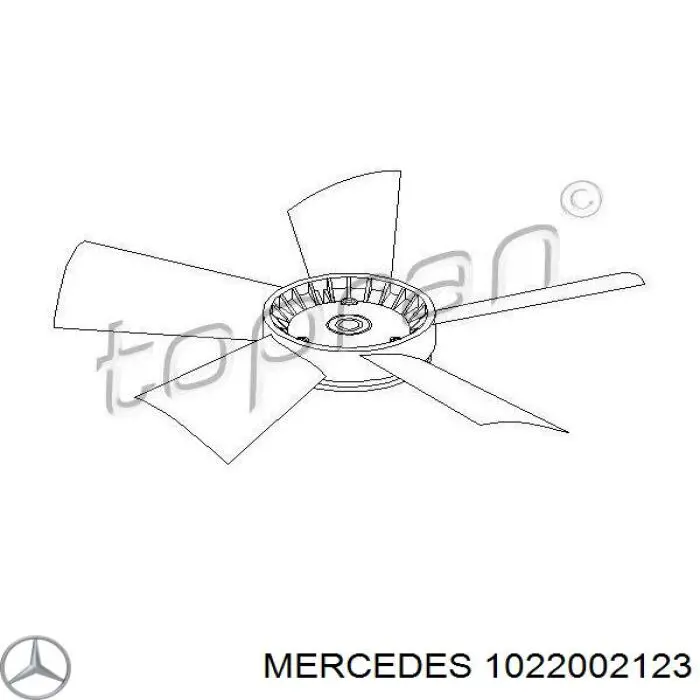 Крыльчатка радиатора охлаждения 1022002123 Mercedes