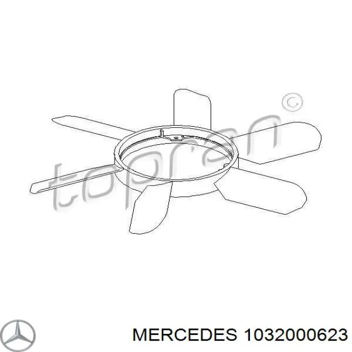 1032000623 Mercedes вентилятор (крыльчатка радиатора охлаждения)