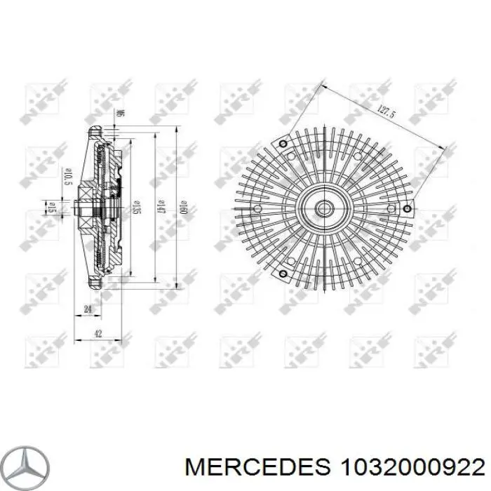 Вискомуфта вентилятора 1032000922 Mercedes